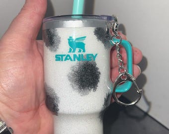 mini cow print Stanley DUPES your choice of handle and logo color.