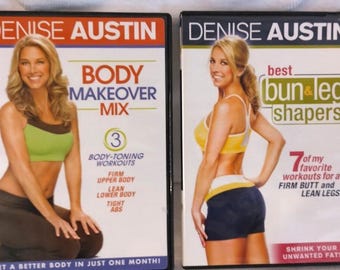 Denise Austin DVD Best Bun & Leg Shapers and Body Makeover Mix Lot of 2 DVD's