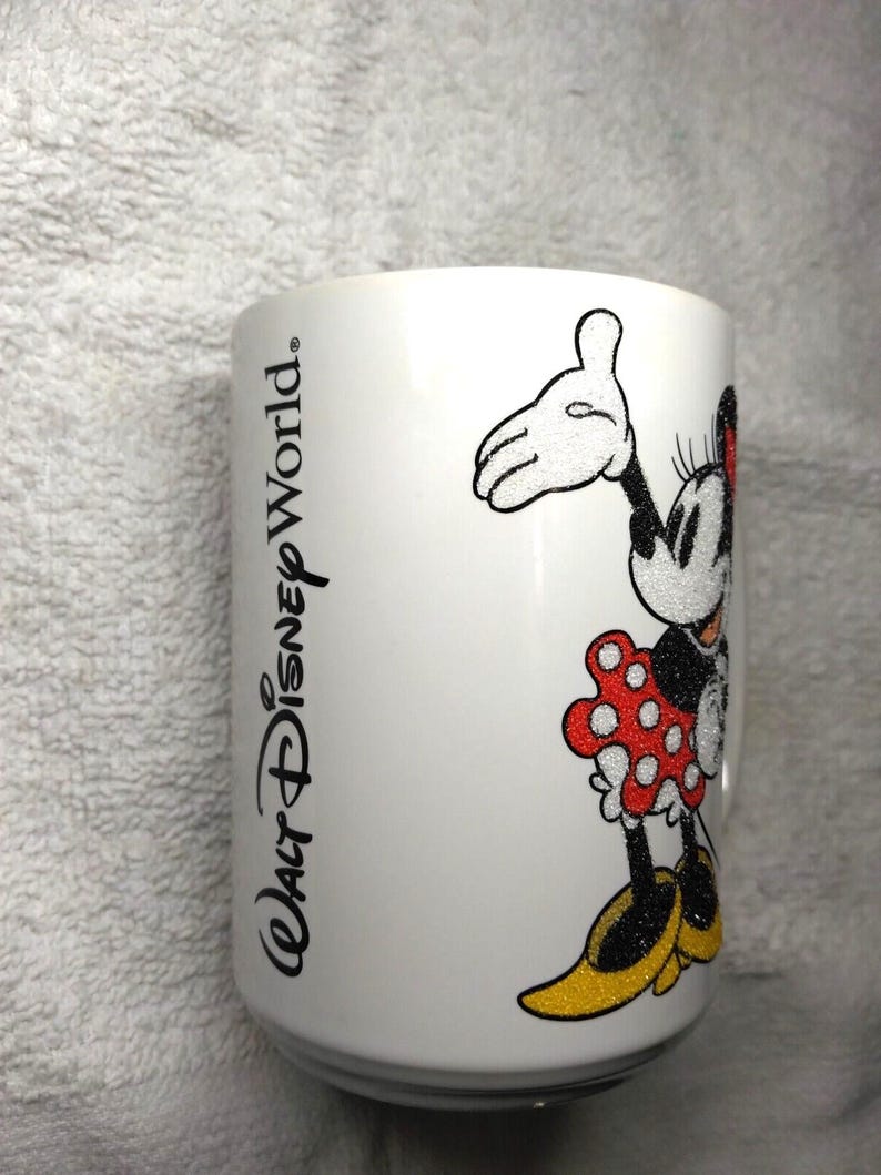 Minnie Mouse Coffee Mug Ceramic Classic Sparkle Glitters Authentic Original image 2