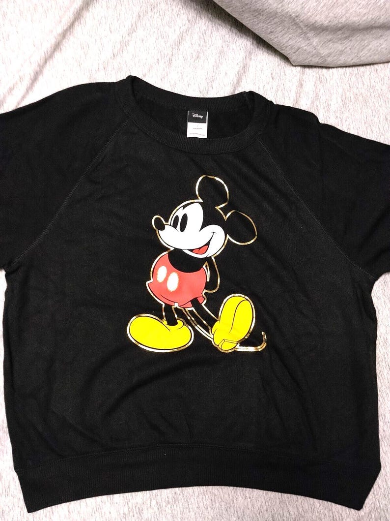 Sudadera ligera y suave con estampado de Mickey Mouse de Disney para mujer/niño (talla negra) imagen 2