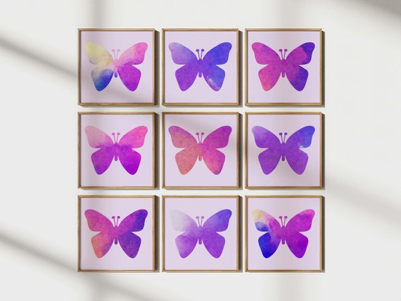 Butterfly Print Set of 9 Prints Antique Art Beautiful Colored Colorful Butterfly Art Prints Set of 9 5x7 Unframed - Etsy