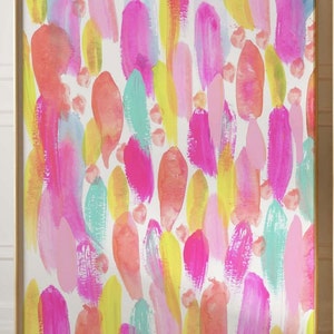 Girly Bedroom Decor - Colorful Pink Prints Trio - Bright Girls Room Art ...