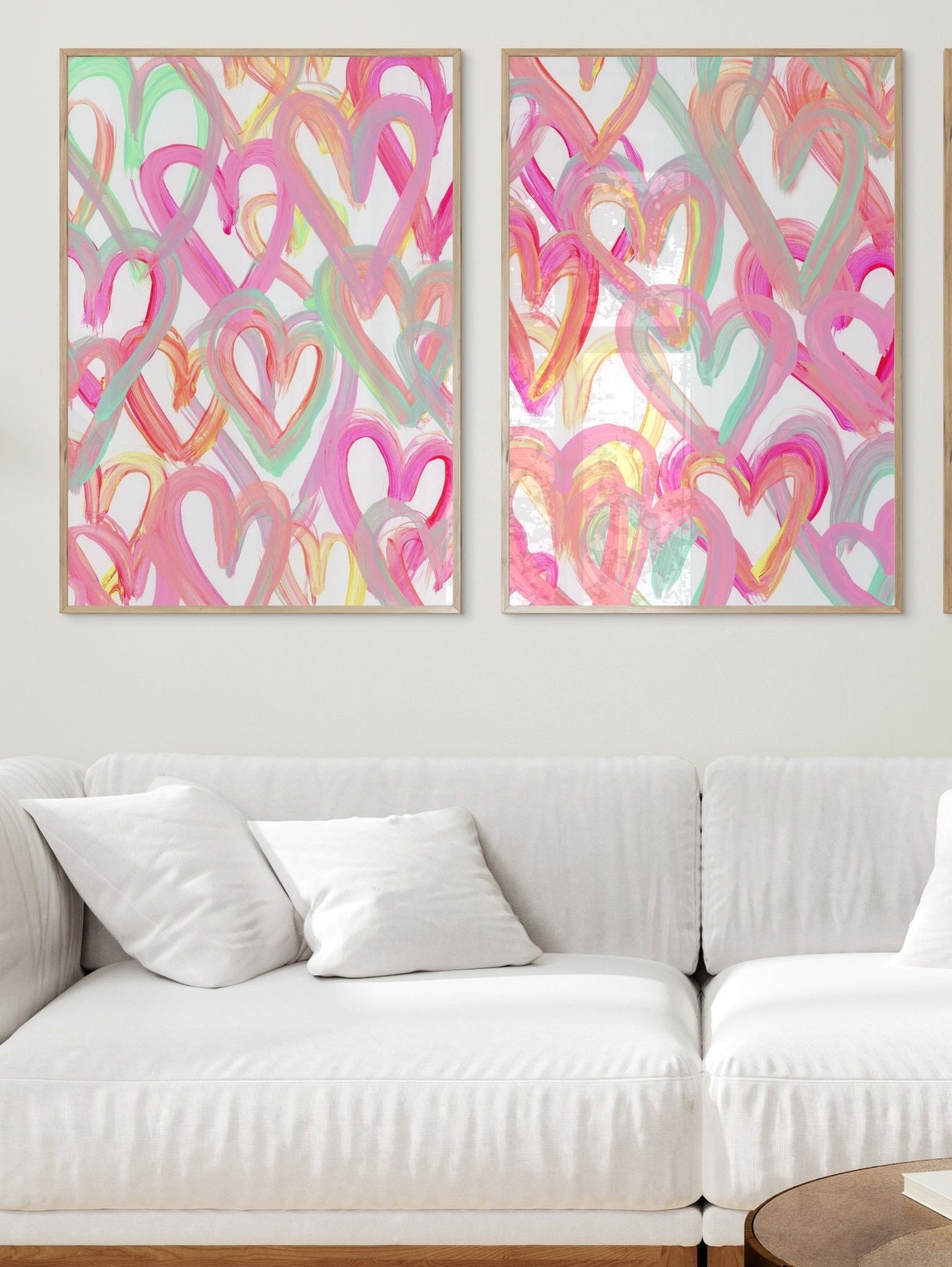 Digital Prints, Home Decor, Wall Prints, Heart Prints, Heart Art, Hearts, Wall Art, Nursery Wall Art, Bright Wall Art, Digital Art 2 Pieces