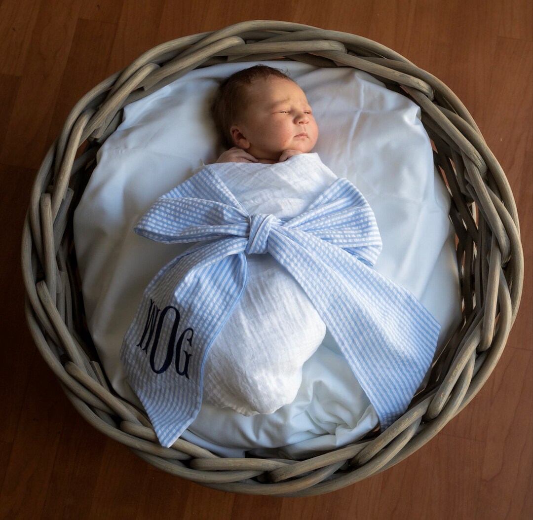 Monogrammed Baby Sash Pregnancy Wrap Sash Newborn Embroidered Etsy