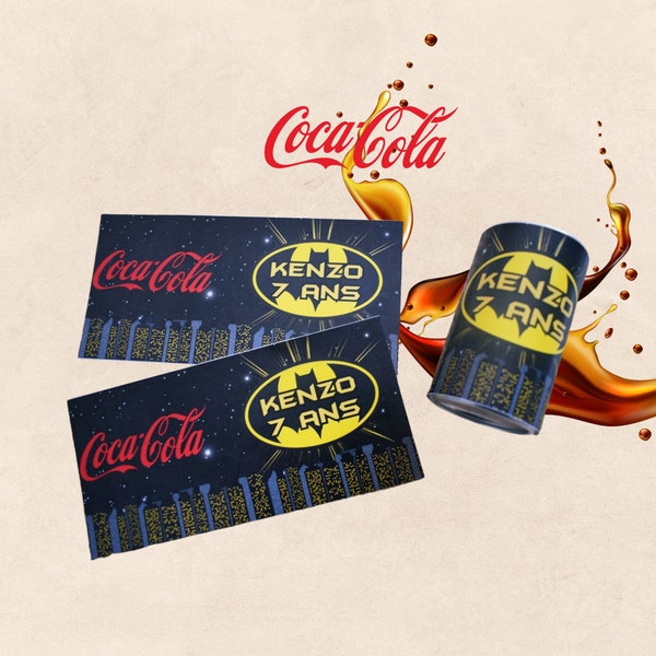 Set personalisierter Etiketten für Coca-Cola-Minidosen