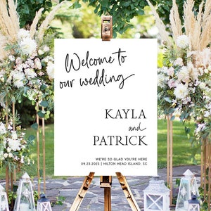 Minimalist Wedding Welcome Sign, Welcome to Our Wedding Sign, Custom Wedding Sign Printed, Personalized Wedding Decor, Modern Wedding Sign