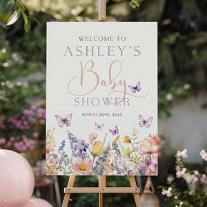 Butterfly Baby Shower Welcome Sign, Butterfly Baby Shower Sign, Baby Shower Welcome Sign Butterfly, Butterfly Welcome Sign, Girl Baby Shower