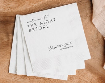 Personalized The Night Before Rehearsal Dinner Napkins, The Night Before Napkins, Rehearsal Napkins, Custom Printed Wedding Napkins Cocktail