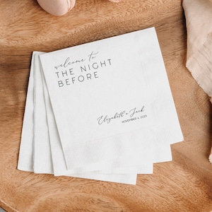 Personalized the night before rehearsal dinner napkins