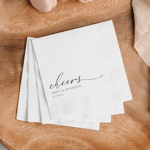 Personalized Wedding Napkins, Personalized Napkins, Cheers Napkins, Custom Engagement Napkins, Cocktail Napkins, Rehearsal Dinner Napkins