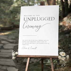 Unplugged Ceremony Sign, Modern Wedding Welcome Sign Printed, Unplugged Ceremony Wedding Sign Printed, Wedding Decor, Unplugged Wedding Sign