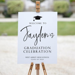 Graduation Sign, Graduation Welcome Sign, Custom Graduation Party Sign, 2024 Graduation Party Decorations, Printed Grad Party Welcome Sign