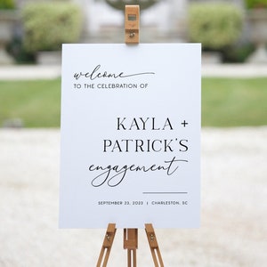 Engagement Party Sign, Minimalist Engagement Sign, Engagement Party Welcome Sign, Modern Engagement Party Decoration, Custom Engagement Sign