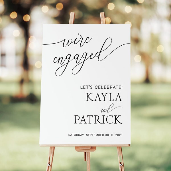 Minimalist Engagement Sign, Engagement Party Sign, Engagement Party Welcome Sign, Modern Engagement Party Decorations, Party Welcome Sign