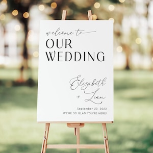 Wedding Welcome Sign, Welcome to our Wedding Sign, Custom Welcome Wedding Sign, Wedding Board Sign Printed, Minimalist Wedding Decorations