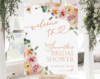 Wildflower Bridal Shower Welcome Sign, Boho Floral Bridal Shower Sign, Wildflower Bridal Shower Decorations Boho, Bridal Brunch Welcome Sign