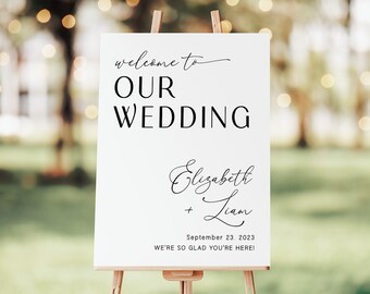 Wedding Welcome Sign, Welcome to our Wedding Sign, Custom Welcome Wedding Sign, Wedding Board Sign Printed, Minimalist Wedding Decorations