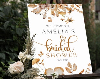 Fall Bridal Shower Welcome Sign, Autumn Bridal Shower Sign, Fall in Love Bridal Shower Sign, Terracotta Bridal Shower Decor, Wedding Sign