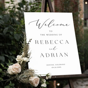 Elegant Wedding Welcome Sign, Custom Welcome Wedding Sign Minimalist, Modern Wedding Sign Printed, Wedding Decorations, Large Wedding Sign