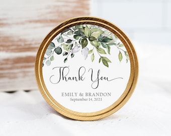 Eucalyptus Wedding Stickers, Greenery Wedding Favor Labels, Personalized Favor Label, Wedding Thank You Stickers, Printed Wedding Favor Tags