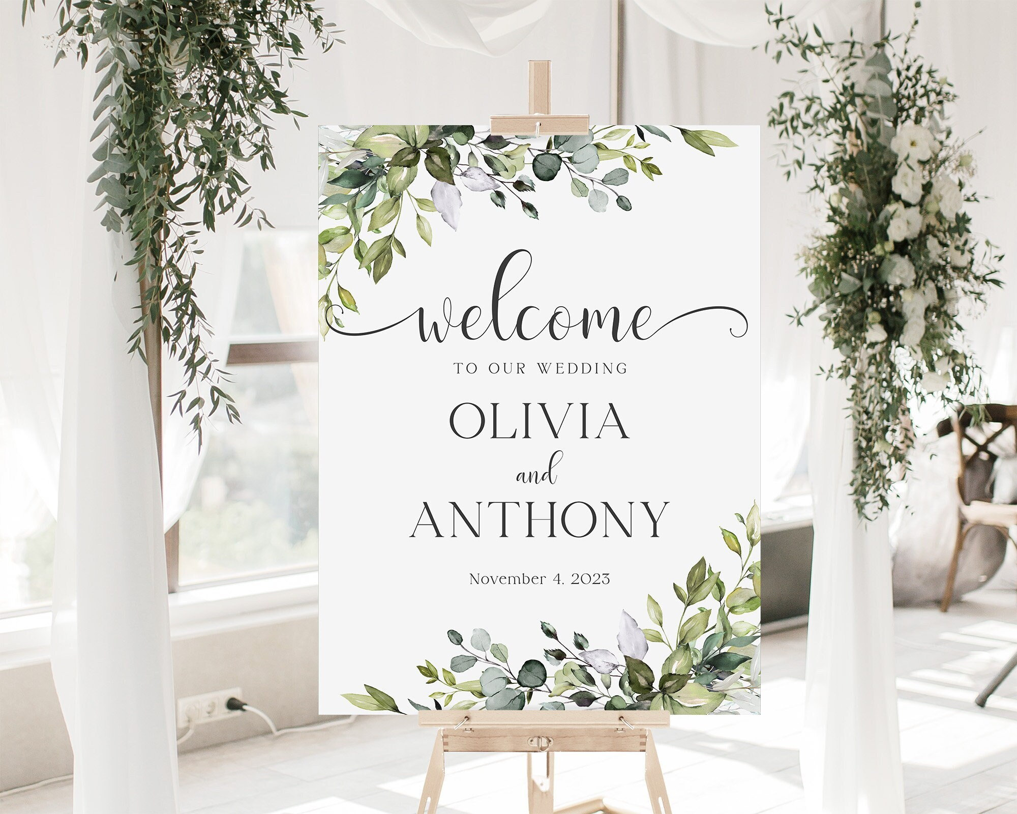 Wedding Welcome Sign Stand 5'x3' Wedding Sign Holder Large Metal