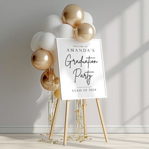 Graduation Party Welcome Sign, Minimalist Graduation Party Sign, Class of 2024 Graduation Party Decorations, Custom Graduation Party Sign image 3