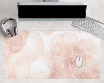 Pink Desk Mat, Abstract Desk Mat, Cute Desk Mat, Extended Mouse Pad, Desk Decoration, Mousepad, Extra Large Desk Mat, Floral Keyboard Mat