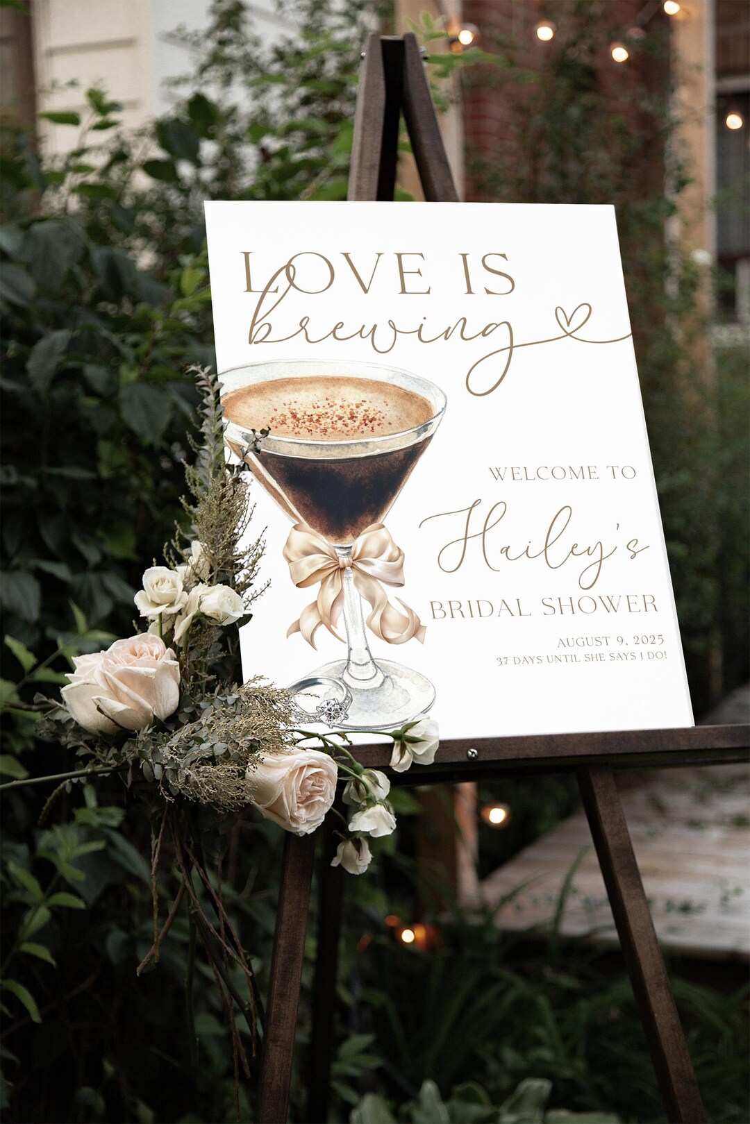Love is Brewing Bridal Shower Welcome Sign, Coffee Bridal Shower Sign ...