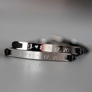 Personalized Couples Bracelet | Engraved Couples Bracelet | Matching custom bracelets | Coordinate Bracelet Set | Gift for Couples