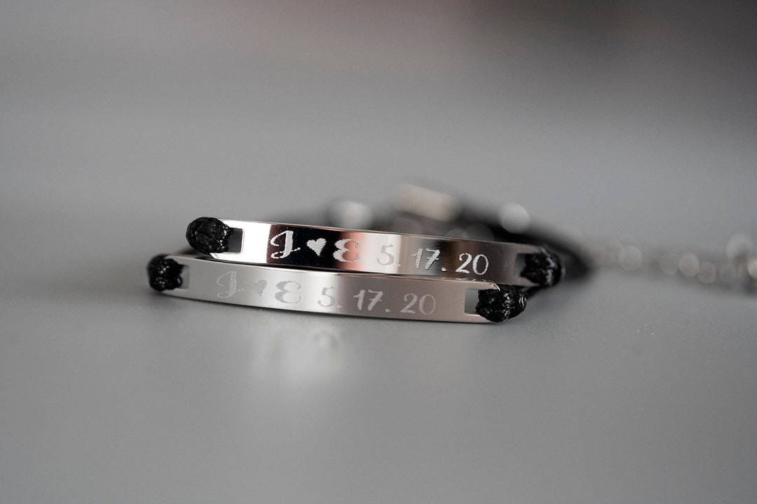 Personalized Couples Bracelet Engraved Couples Bracelet Matching Custom