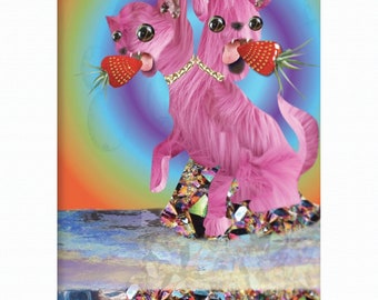Chihuahua Eating Strawberry Original Print