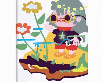 Flowers in the Garden Original Print