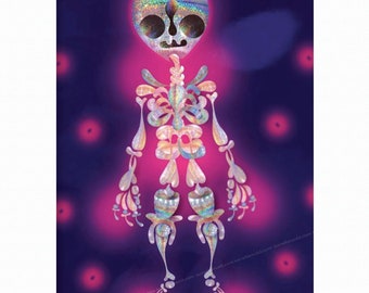 Skeleton Glitter Limited Edition Print