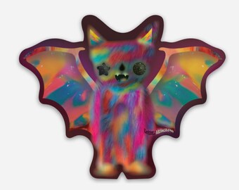 Cute Bat Cat Sticker