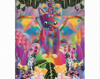 Candy Bat Cat Kitten Limited Edition Print