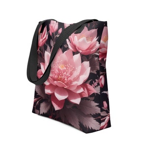 Pink Queen of the Night Pattern Tote Bag
