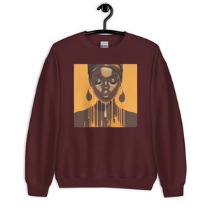 African Sweatshirt, Melanin Dripping, African Woman Unisex Sweatshirt