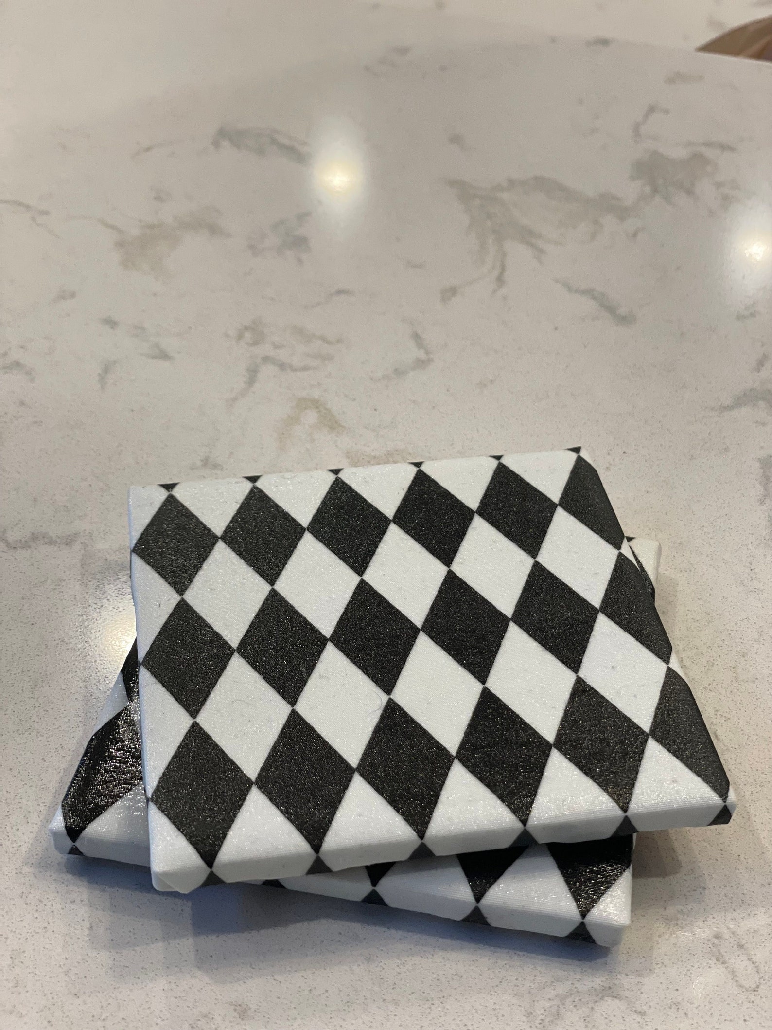 Black and White Diamond Coaster