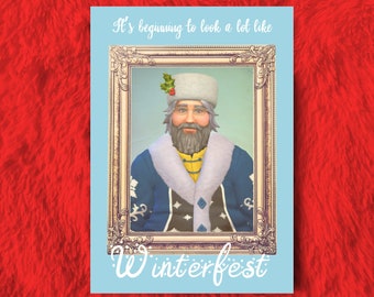Die Sims 4 Winterfest Digitaldruck, Es fängt an, viel wie Weihnachten auszusehen, Sims 4 Weihnachten Kunstdruck Download, lustiges Wohnheim Poster