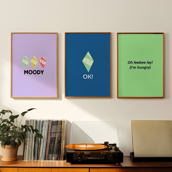 Set of 4 Wall Art Printables The Sims 4 Merch