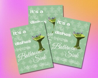 Badezimmer Waschbecken, Simulation Videospiel, 12x16 Zoll DIGITAL Download, Grüne Ästhetik