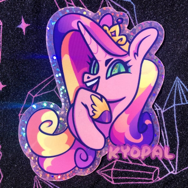 Chrysalis / Cadence MLP - Vinyl Glitter Sticker OR Matte Mirror Sticker