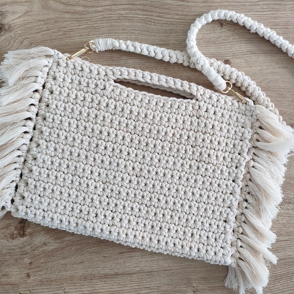 Sac bohème à franges au crochet