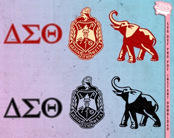 Delta Sigma Theta, AEO Elephant, Bundle svg, Silhouette, svg, clipart, decal, dxf, png