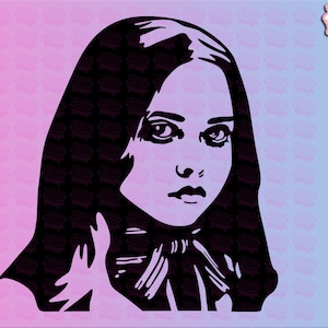 Megan SVG, M3gan SVG, horror, je moet waarschijnlijk rennen, Halloween, film, meisje SVG, woensdag, pop SVG, clipart, sticker, DXF, PNG, PDF