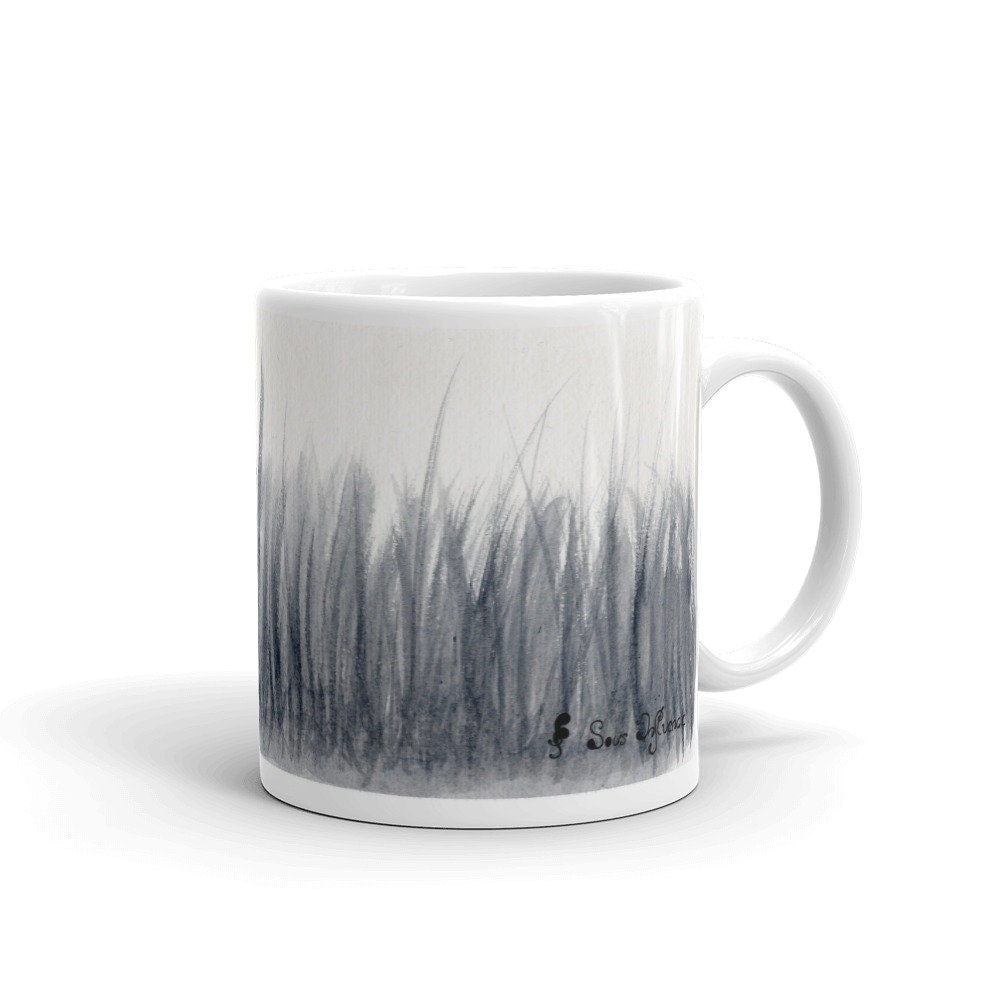 Mug Noir Aquarelle Abstrait