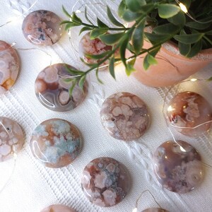 Du wählst! | Erstaunliche Qualität Blumenachat Palmen / Cabochons | Grün + Pink + Blau + Gelb Blumenachat | SCHÖNE MUSTER!