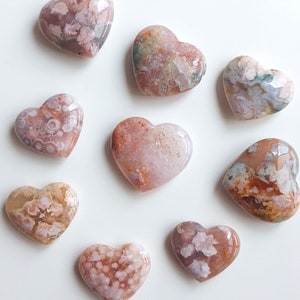 HOHE QUALITÄT Wunderschöne Blumenachat-Herzen | Einzigartige schöne Stücke - einige mit Pink Amethyst & Bergkristall Einschlüssen! | DU wählst!