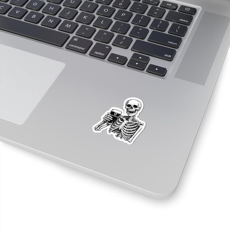 Skeleton Holding a Guinness Kiss-Cut Stickers image 11