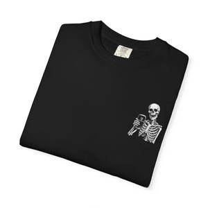 Skeleton Holding Guinness T-shirt | Small Chest Illustration, Goth, Spooky Tee image 15